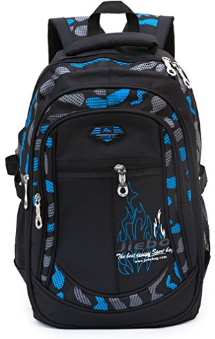 ADGBPE Mochila Escolar Para NiñOs Mochila Para Secundaria Para Estudiantes Adolescentes Duradera Resistente Grande Impermeable Para (2-Azul)