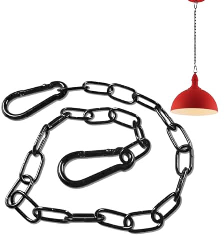 Chaîne noire en acier inoxydable de 0,6 m - Chaînes en acier inoxydable -Chaîne à maillons avec mousqueton - Chaîne en acier inoxydable - Pour portes de clôture, portails de cages pour animaux de