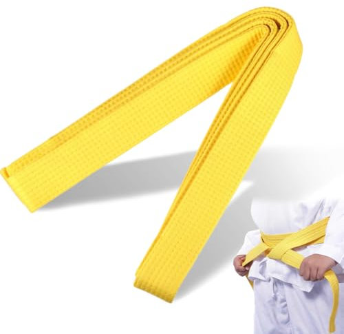 JAWUZ 260cm Judo gürtel Judo Karate Gürtel Belt Kampfkunst Karate Judo Baumwolle Taekwondo Belts Professioneller Karate Aikido Belt für Kinder Erwachsene Kampfsportgürtel（Gelb）