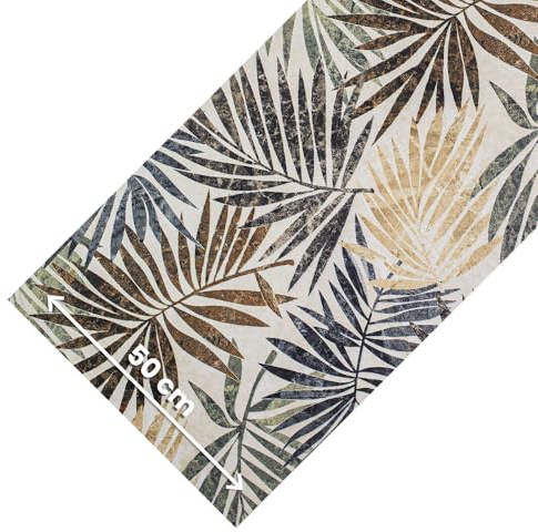 OLIVO.shop - JOKE Tappeto cucina antiscivolo lavabile, tappeto in gomma antimacchia, passatoia cucina moderna, corsia disponibile su misura (TROPICAL, 50x180 cm)