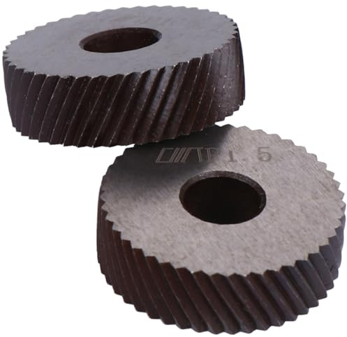 BUGUUYO Ruedas Moleteadas Lineales Diagonales de Acero 2 Piezas para Herramientas de Torneado, Rueda de Repuesto Resistente al Desgaste Doble Dirección de Sarga para Mecanizado