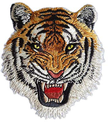Lorigun 2pcs Bricolage Tigre Fer à Repasser Patch brodé Appliques vêtements correctifs vêtements Couture processus de Broderie