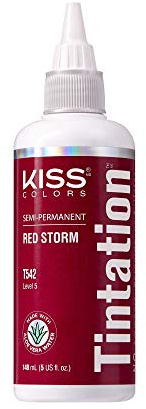 Kiss Tintation Semi Permanent Hair Colour With Argan Oil, Aloe Vera - Red Storm T542