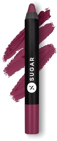 SUGAR Cosmetics Matte As Hell Crayon Lipstick32 Miss Pink (Dusky Rose) with SharpenerHighly Pigmented, Creamy Texture, Long Lasting Matte Finish