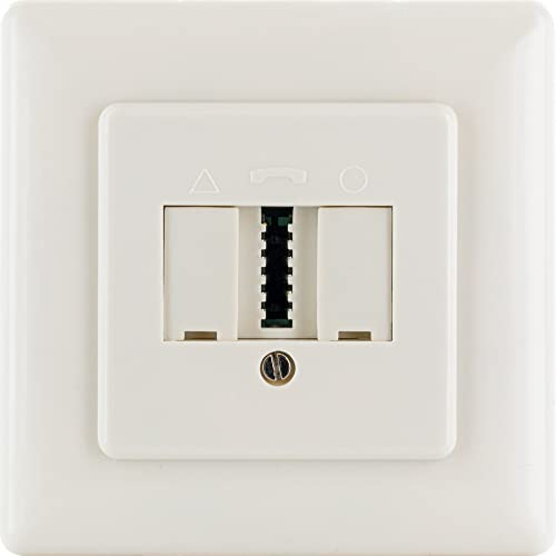 SCHWAIGER TDU8553 031 - Toma de conexión telefónica Austria TST para empotrar, color blanco crema