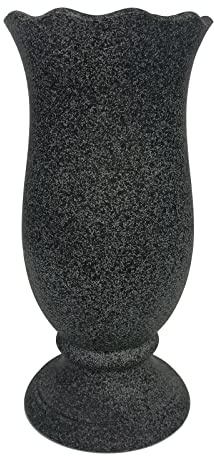 Memorial Grave Cemetery Vase Decoration for Grave Cemetery in Ground Marble Color with Spikes and Flower Foam