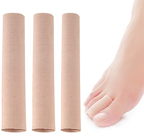 3 Stück Silikon Zehenschutz Toe Cushion Tube Schneidbar Schlauchbandage Soft Gel Fingerschutz Zehenkappen Pad für Corns Remover Callus Kissen 3 Größen