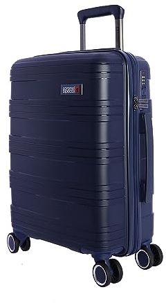 Coronel Tapiocca - Maletas de Viaje Cabina Maleta Cabina 55x40x20 - Maleta de Viaje - Maleta de Cabina Resistente - Trolley Equipaje para Avion Resistente con 4 Ruedas de 360grados y candado, Marino
