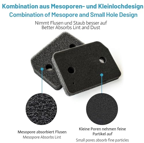 2er Set Filter für Miele 9164761 Trockner Wärmepumpentrockner, Fusselfilter Schaumstoff Sponge für Miele Trockner Ersatzteil für Miele Wäschetrockner,Fein/Grob 207x157x30mm Wäschetrockner Sockelfilter
