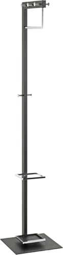 HAKU Garderobenständer chrom, schwarz, Metall Mantelständer - Maße: B 35 x H 175 x T 41 cm, Style: Modern