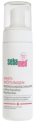 SEBAMED Anti-Rötungen parfumfreier sanfter Reinigungsschaum, bei Rosacea, mindert Rötungen im Gesicht, als Rosacea Gesichtspflege geeignet, für die Pflege und Reinigung von geröteter Haut,150 ml