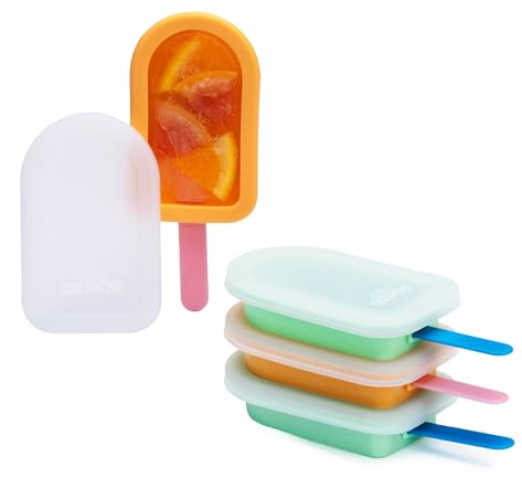 Wicked GIZMOS 4 Reusable Silicone Ice Lolly Moulds with Sticks - BPA Free, Food Grade, Dishwasher Safe, Perfect for DIY Cakesicles, Cake Pops, and Soothing Teethers