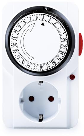 Temporizador mecánico Jadeshay, Interruptor Temporizador cíclico de 24 Horas, Enchufe Temporizador mecánico programable, Interruptor de Enchufe de 230VCA 16A, UE