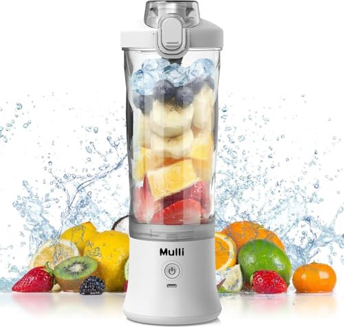 Mulli Portable Blender,USB Personal Mixer for Shakes and Smoothies,Mini Blender, 20 Oz with Travel Lid for Home/Kitchen/Gym