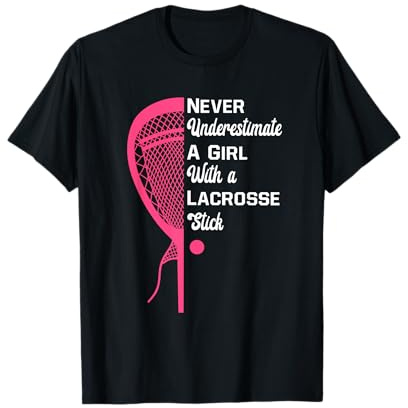 Lacrosse Girl With Stick Lax Lover Girls Lacrosse Helmet T-Shirt