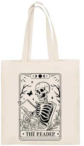 Onperpoe Book Lovers Gifts for Women Book Tote Bag Birthday Gifts for Book Lovers Bookish Gifts Reusable Grocery Bag with Inner Pocket Cute Tote Bag Aesthetic for Readers Teacher Student