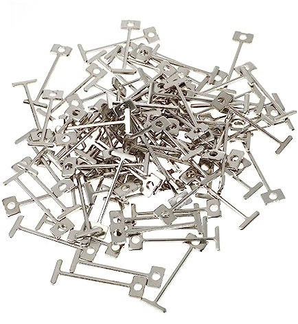 Housoutil Perni Di Livellamento Per Piastrelle in Acciaio 1,5 Mm, Ago Sostituibile Per Livellatore Di Piastrelle Riutilizzabile, Set Da 100 Pezzi Per Installazione Pareti e Pavimenti