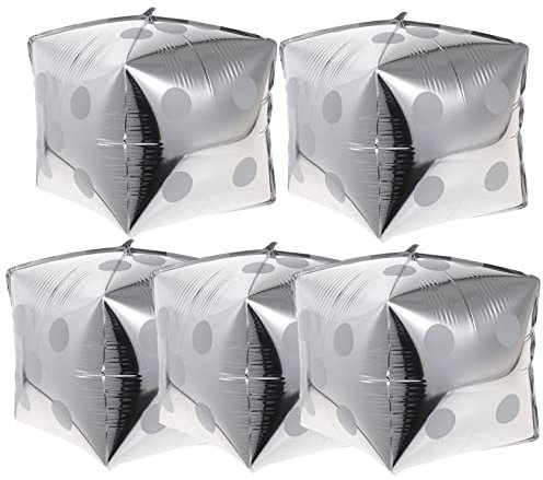 EPIGEIST 5pezzi Palloncini Tema Palloncini Forma Di Dado in Alluminio Decorazioni Per Feste e Compleanni