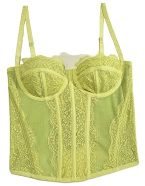 JTKSSCS Corsetto Corsetto Bustier con Stecche in Acciaio da Donna - Reggiseno Push-up con Mezza Coppa, Lingerie con Ferretto(Green,XL)