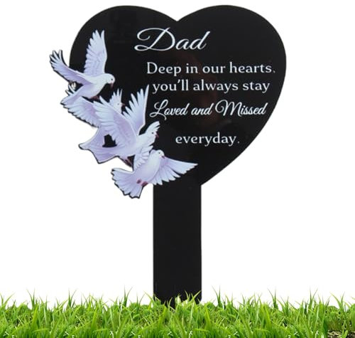 Marqueurs De Tombes pour Cimetières - Stèles Commémoratives Décorations De Cimetière pour Maman - Plaques Noires Imperméables Stèles De Souvenir Décorations De Cimetière pour Défunts, Papa Et Maman