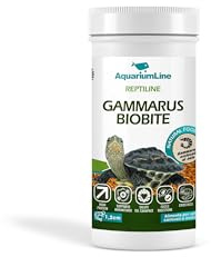 AquariumLine Gammarus BioBite – Naturligt foder för vattensköldpaddor, fiskar och reptiler – 100 % Gammarus torkat – protein och kalciumkälla (1 000 ml/100 GR)