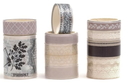Songdao 10 Rolls Lace Patterns PET Tapes Floral Arts Decorative Tape Set Adhesive Transparent Masking Tapes for DIY Craft, Kids, Scrapbook, DIY, Gift Wrapping, Journal (Style Six)