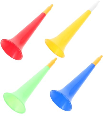 Mikikit 4piezas Cuerno De Fútbol Juguete Para Hacer Ruido Matracas De Fútbol Accesorios Para Animar Partidos Para Fiestas Infantiles Deportivos