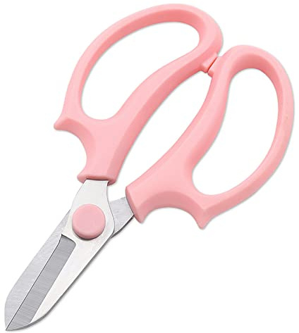Semme Tijeras de Floristería Tijeras de Ramas de Flores de Acero Inoxidable con Agarre Cómodo Resortes de Primera Calidad de de Jardinería Livianas para Poda de Horticultura y Arreglos Florales (PINK)