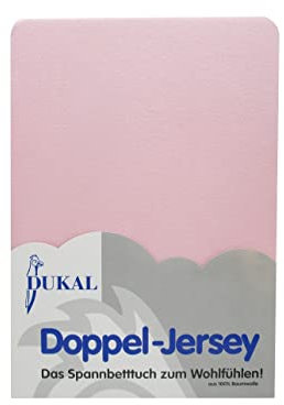 Dukal | Spannbettlaken oval für Kinderwagen Stubenwagen Wiegen Beistellbett | 46x82 – 47x82 cm | aus hochwertigem DOPPEL-Jersey | 100% Baumwolle | Farbe: rosé