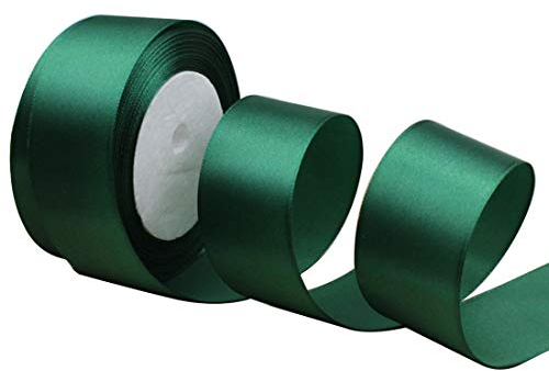 Lyxtiorn 25Yard 4CM breites Satinband f¨¹r Hochzeitsbevorzugung/Basteln/Geschenkverpackung/Weihnachtsbaumdekoration, dunkelgr¨¹n