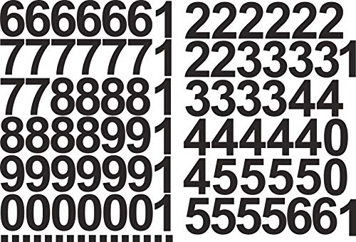 96× Selbstklebende Zahlen-Sticker 5 cm – Schwarz, wetterfest & UV-beständig – 0–9 mehrfach – perfekt für Hausnummer, Mülltonne, Briefkasten & Schilder