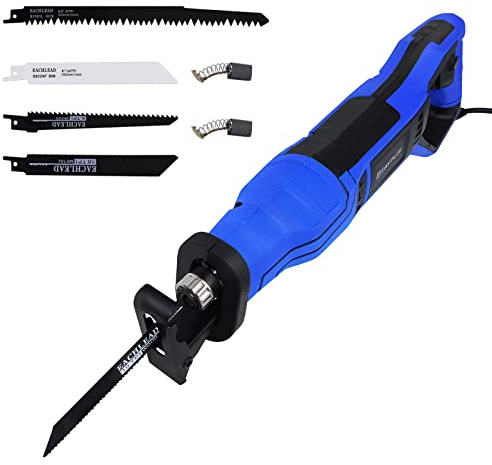 900 W Säbelsäge, verschiedene Geschwindigkeiten, max. 2800 SPM, mit Sicherheitsschloss, 2 m Kabel, leichte elektrische Säge mit 5 Sägeblättern, 150 mm, 240 mm, für Holz, PVC, Metall, Kunststoff