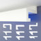 HEXIMO LED-Schattenfugenprofil Stuckleisten, indirekte Beleuchtung XPS Styropor-Trockenbau-Deckenleisten Lichtvoutenprofil (1,7 Meter HLED 8)