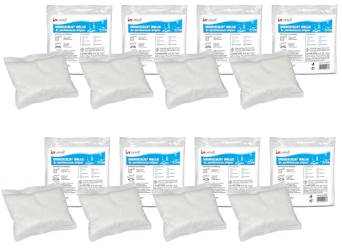 Invest Lot de 8 recharges pour déshumidificateur, granulés de 250 g dans un sac non tissé, pour la cuisine, la salle de bain, le camping, absorbeur d'humidité sans électricité, protection contre les