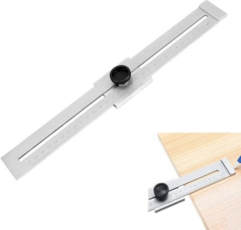 Jauge de Trait de Précision 300 mm, Jauge de Marquage Menuisier, Règle de Ligne Coulissante, pour Marquage et Délimitation Précis des Marques et des Lignes Auxiliaires