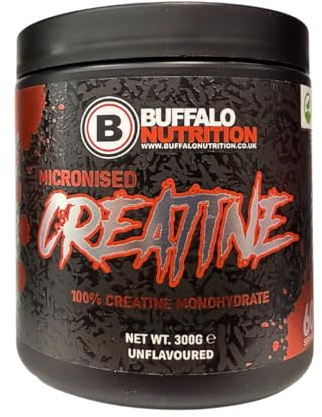Buffalo Nutrition Micronised Creatine Monohydrate Powder 300g – 60 Servings