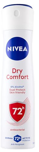 NIVEA Deodorante Spray Dry Comfort 150 ml, Deodorante donna per una protezione sicura 72h, Deo spray antitraspirante senza alcool e dermotestato per un'azione efficace ma delicata sulla pelle