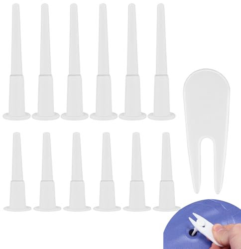 WOLMIK 12 tapones de bola de ejercicio, pelota de yoga, pelota de ejercicio, kit adaptador de tapón de aire con 1 extractor de enchufe para pelota de ejercicio de fitness, cama inflable, piscina