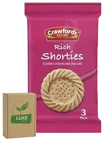 Crawfords Biscuit Portion Mini Packs | Perfect for On-The-Go Snacking, Office, Travel | Rich Shorties Flavour - 60 Packs (3 Biscuits In Each Pack)