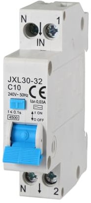 gloca Interruttore Magnetotermico Differenziale 1P+N 30mA 220V 4.5KA 1 Modulo DIN (10 Ampere)