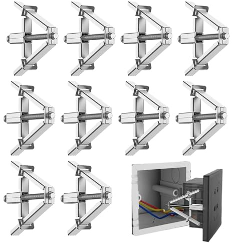 Dispositivo di riparazione a incasso nascosto | 10 pezzi inserto per presa elettrica – riparazione tipo 86/118 scatola da incasso per progetti di costruzione, montaggio artigiani, manutenzione di