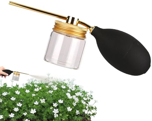 Birtern trädgårdssprayflaska – trädgårdspulver spraydammvippa | Ergonomisk dispenser applikator med avtagbar behållare för gräsmatta bi krukväxt krypande trädgårdsarbete inomhus