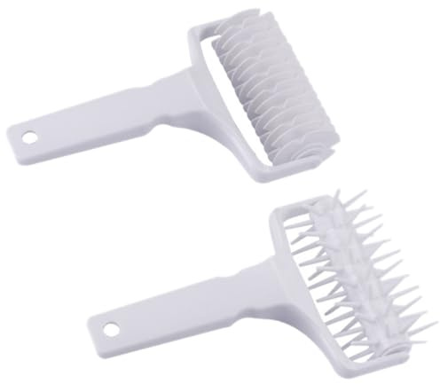 NULYLU Set 2 Pezzi Rulli per Pizza in Pp Leggero, Attrezzo per Stendere e Perforare Impasto, Strumento per Cucina Domestica e Professionale, per Pasta Sfoglia e Crostate