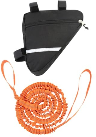 Yunmeryker Corda di Traino Elastica per Bici Corda di Trazione in Nylon Metallo Ad Alta Resistenza Attacco Elastico con Borsa per Il Trasporto Adulti Corda, Arancione