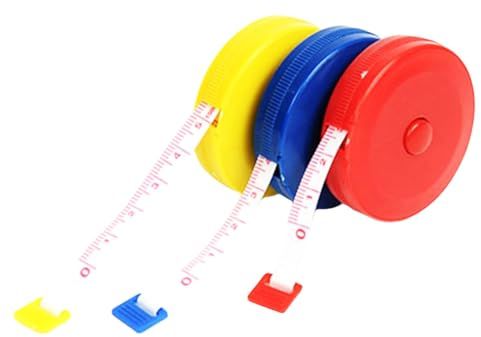 3pcs 1.5m 60inch Portable Soft Tape Measurement Sewing Tailor Ruler Push Button Retractable Tape Measure with Plasitc Cover for Clothing Measuring Children'S Height