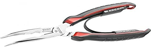 Facom 195A.20CPE Halbkreisförmiger Kurzauslauf Zange, rot/schwarz, 200 mm