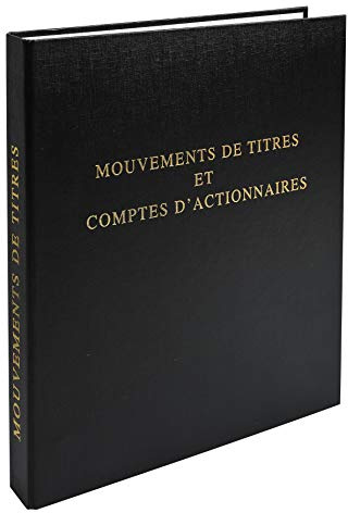 Le Dauphin - Réf. 944D Classeur juridique noir registres légal ACTIONNAIRES - dos 37 mm - 4 anneaux - livré recharge 58 feuillets numérotés mouvement de titres, liste des actionnaires - Format A4