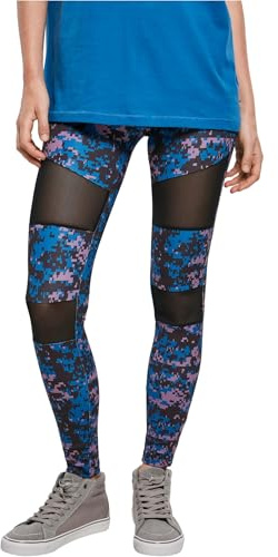 Urban Classics Ladies Camo Tech Mesh Leggings, Leggings, Mujer, digital duskviolet camo, L