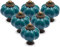 Cjueiom Lot de 12 boutons de porte en céramique bleu sarcelle, boutons de tiroir vintage en céramique citrouille avec vis de montage, poignées de placard antiques pour commode