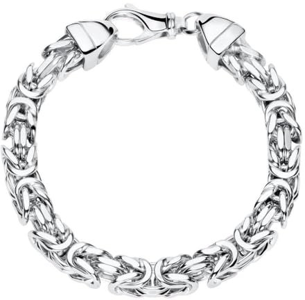 Massives Königsarmband rhodiniert für Herren 7mm aus 925er Silber von JEWLIX 23 cm